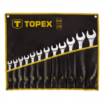 Ключи 35D758 Topex комбинированные 13 - 32 мм набор 12 шт в чехле