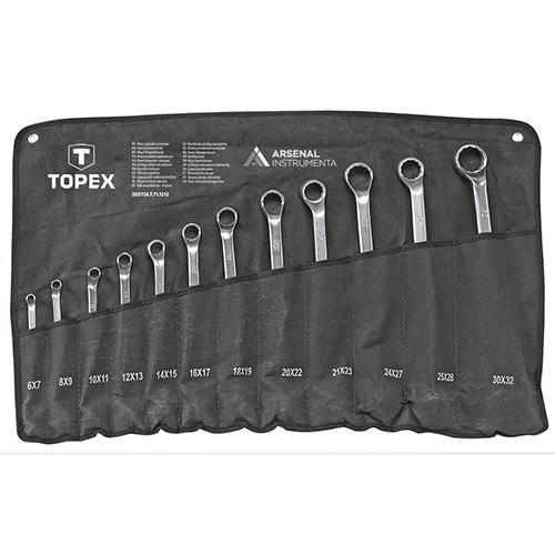 Ключи 35D857 Topex накидные набор 12 шт 6 - 32 мм CrV в чехле